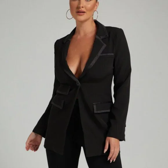 4th & Reckless - BELLA BLAZER in Black Office Siren Boardroom Chic - Picture 1 of 7